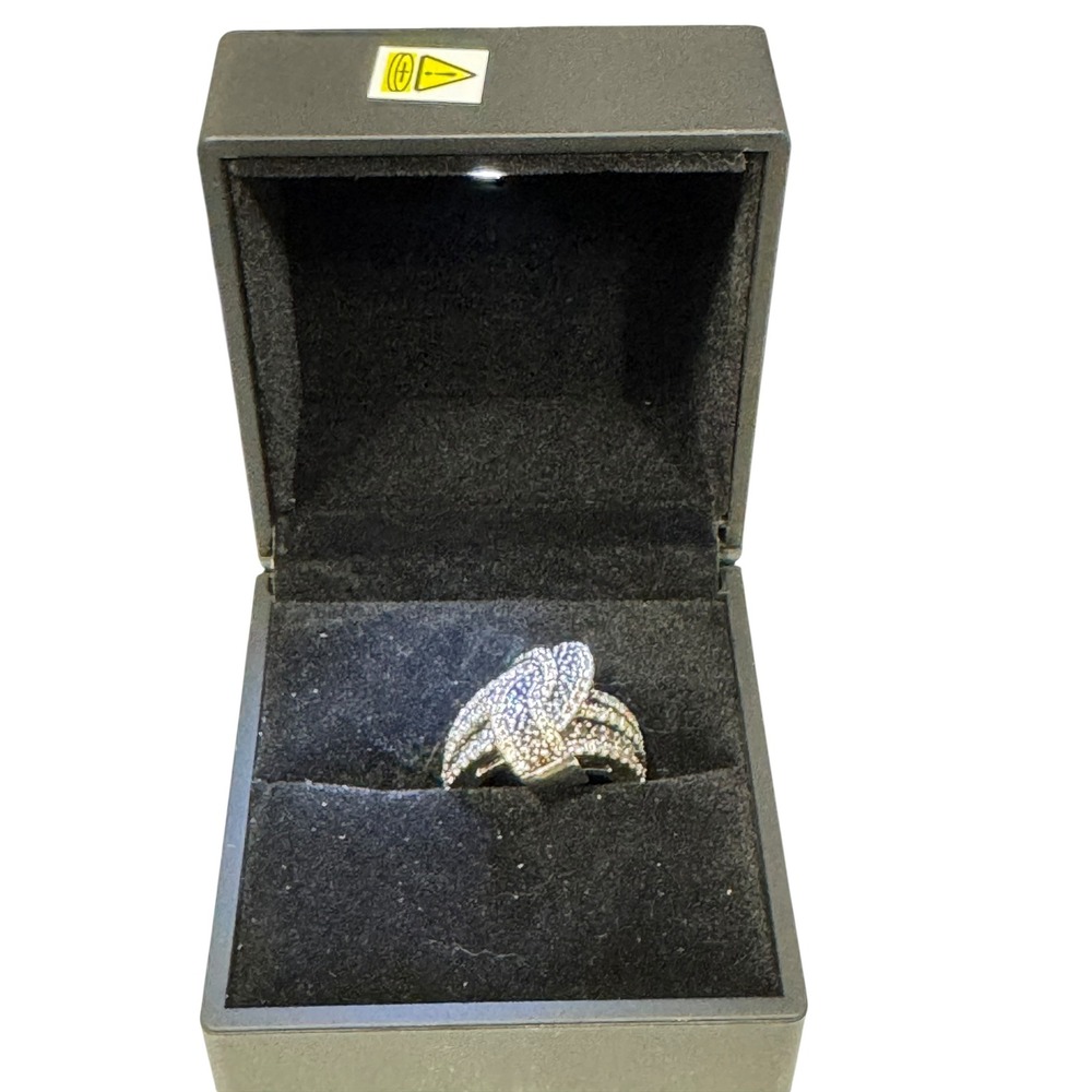 Sparkling Pavé Snake Wrap Ring Silver Tone Women's Fashion‎ Jewelry Size 6